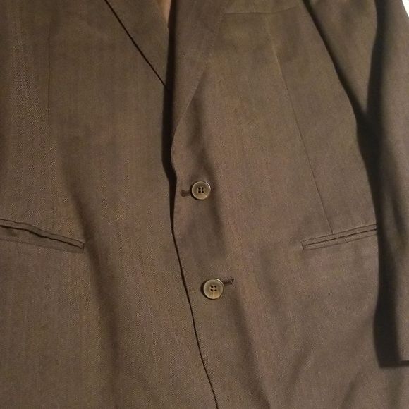 Lanvin Paris Brown Virgin Wool 2 Button Blazer Made In USA 40R Pattern - Picture 4 of 16
